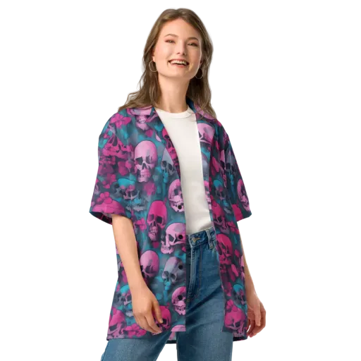 Cotton Candy Crypt on a Button Shirt
