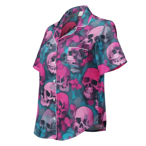 Cotton Candy Crypt on a Women's Short Sleeve Pajama Top