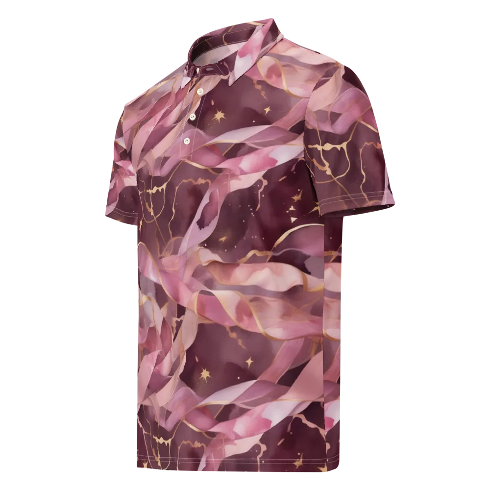 Rosewater Orbit on Men's Slim Fit Polo Shirt — Left Front