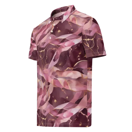 Rosewater Orbit on a Men's Slim Fit Polo Shirt