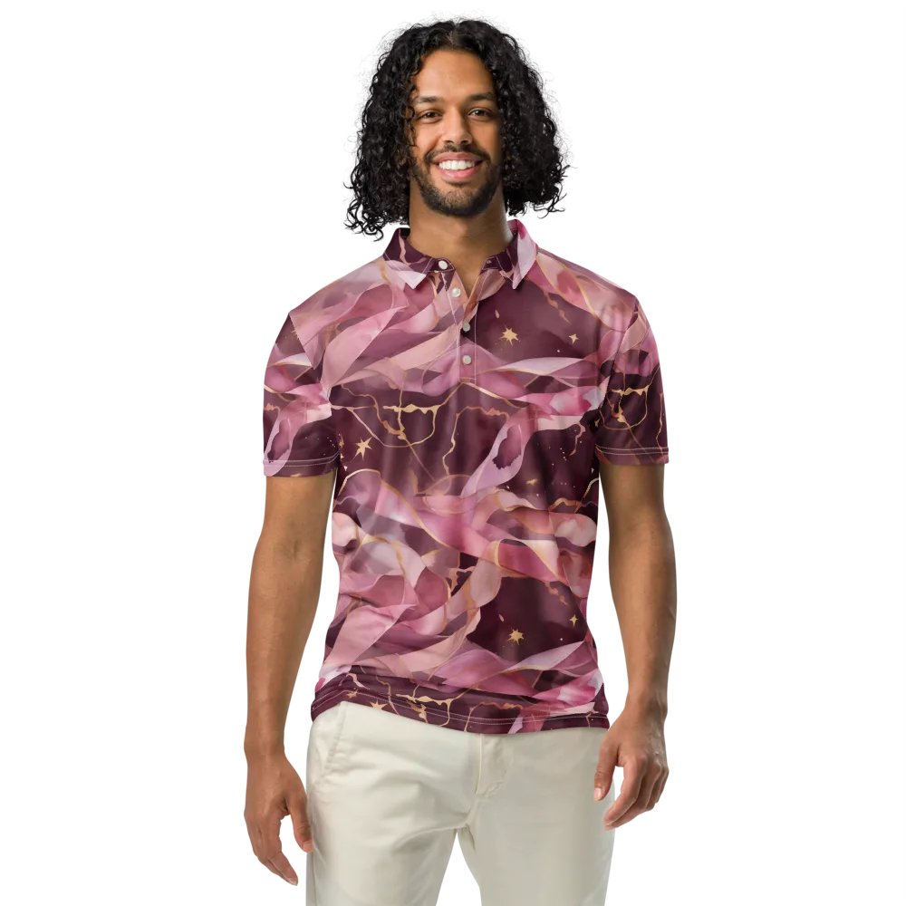 Rosewater Orbit on Men's Slim Fit Polo Shirt — Front