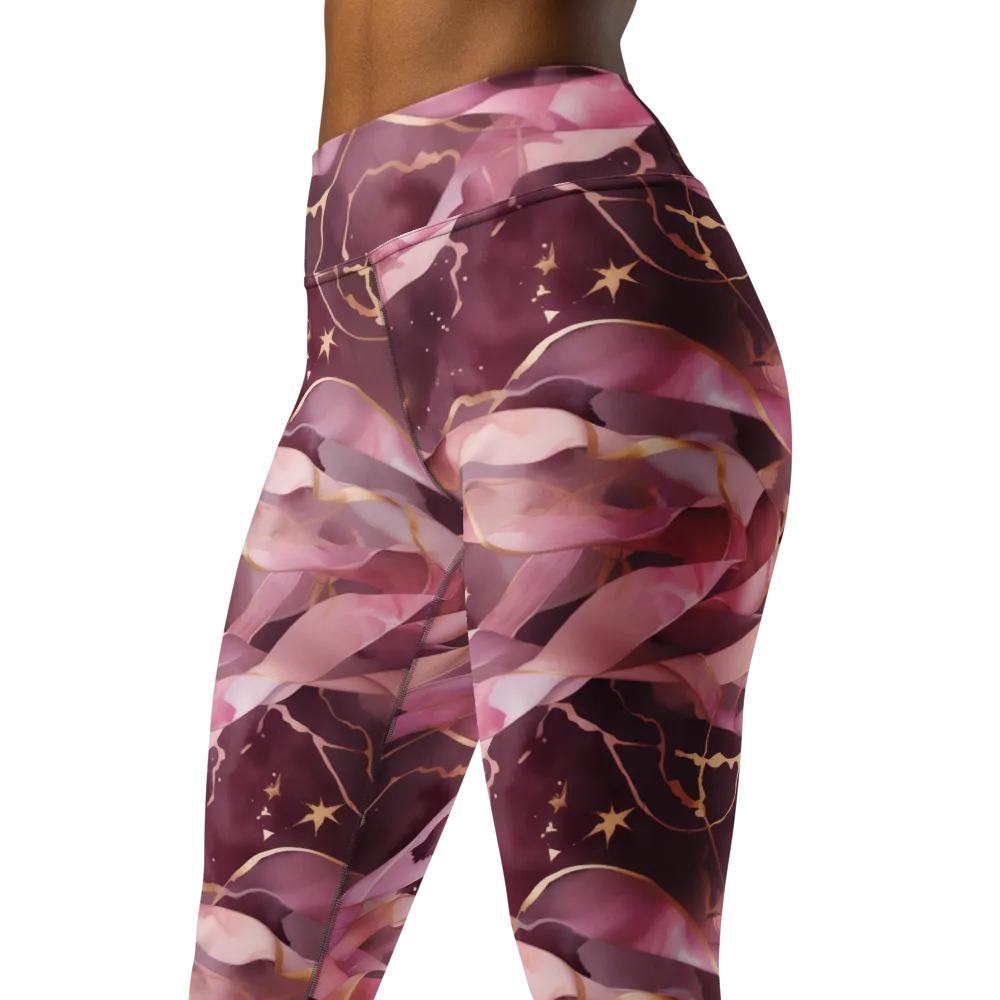 Rosewater Orbit on Yoga Leggings — Left Front
