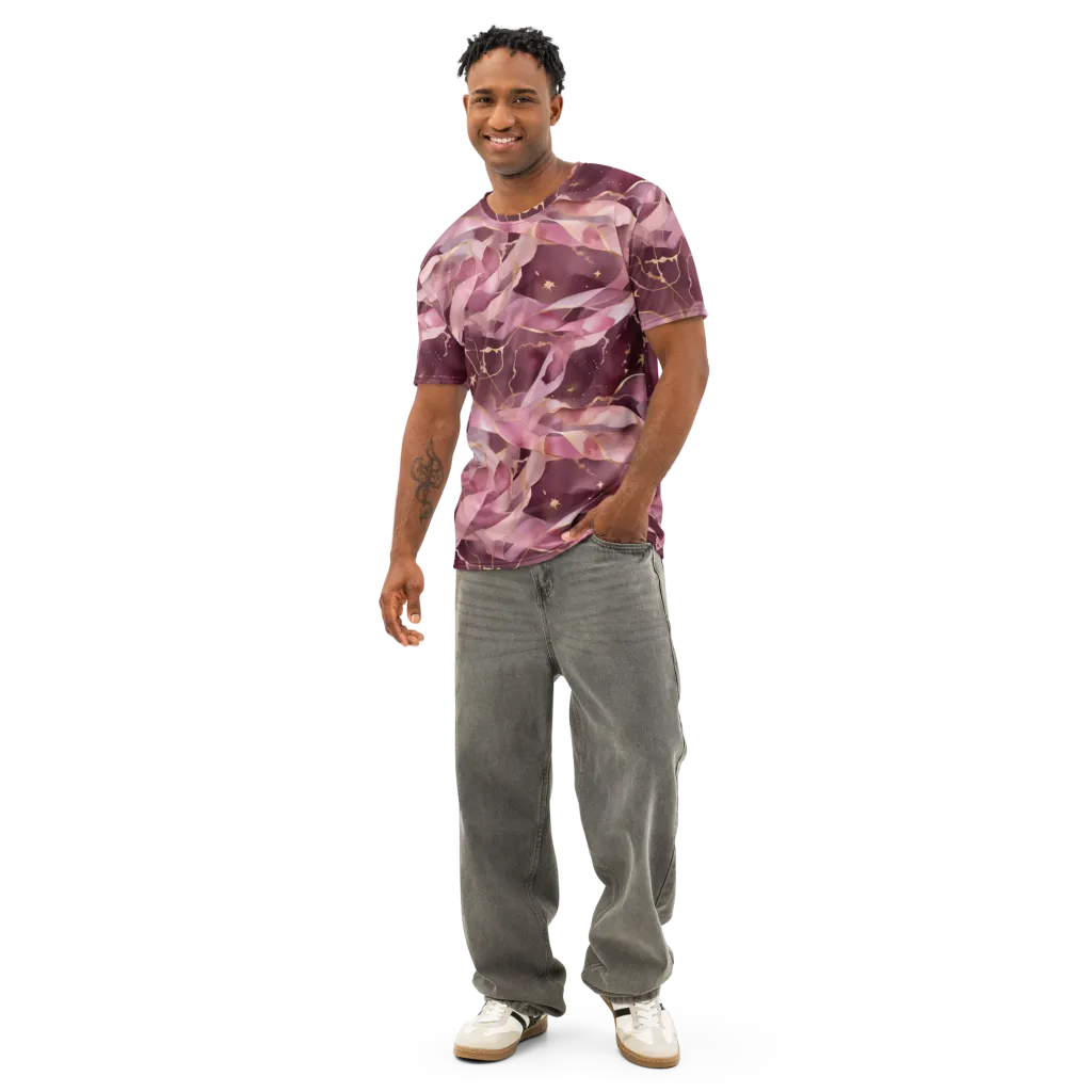 Rosewater Orbit on Men's Cotton Crew Neck T-Shirt — Front