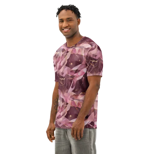 Rosewater Orbit on a Men's Cotton Crew Neck T-Shirt