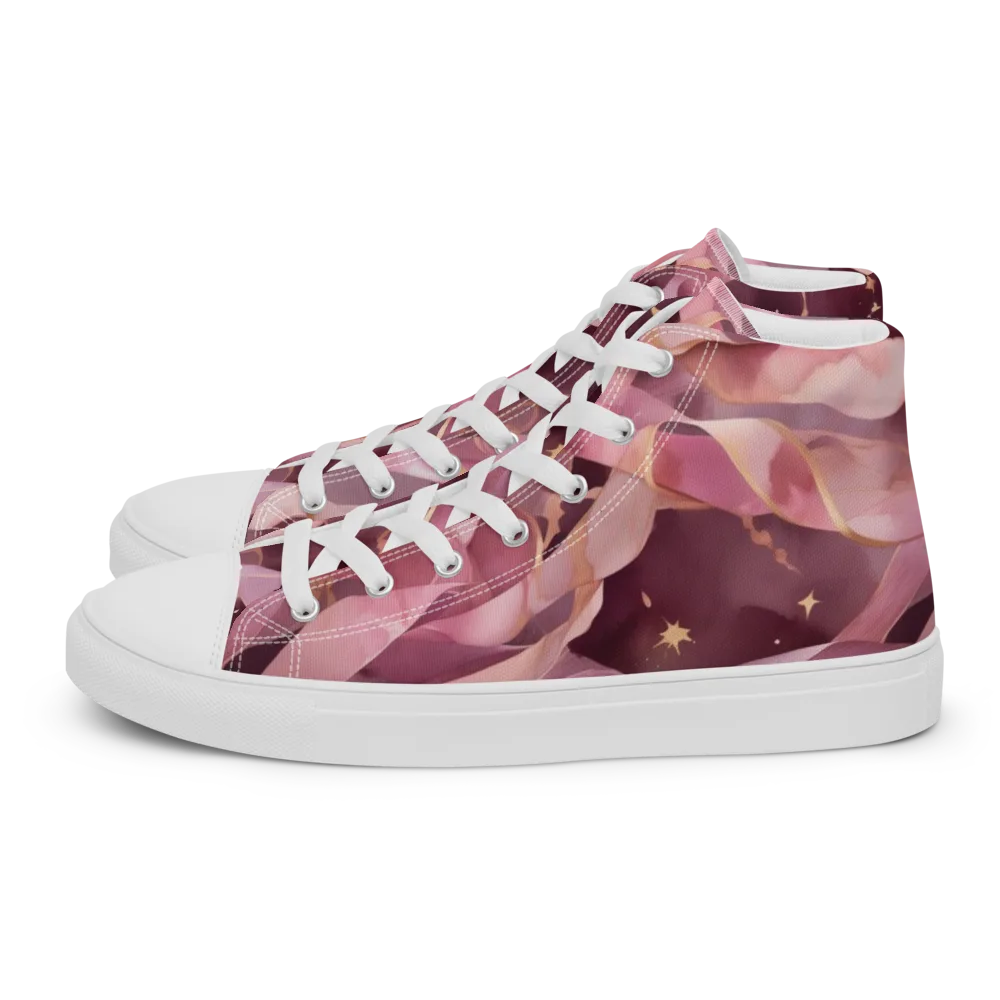 Rosewater Orbit on Men's High Top Canvas Shoes — Left