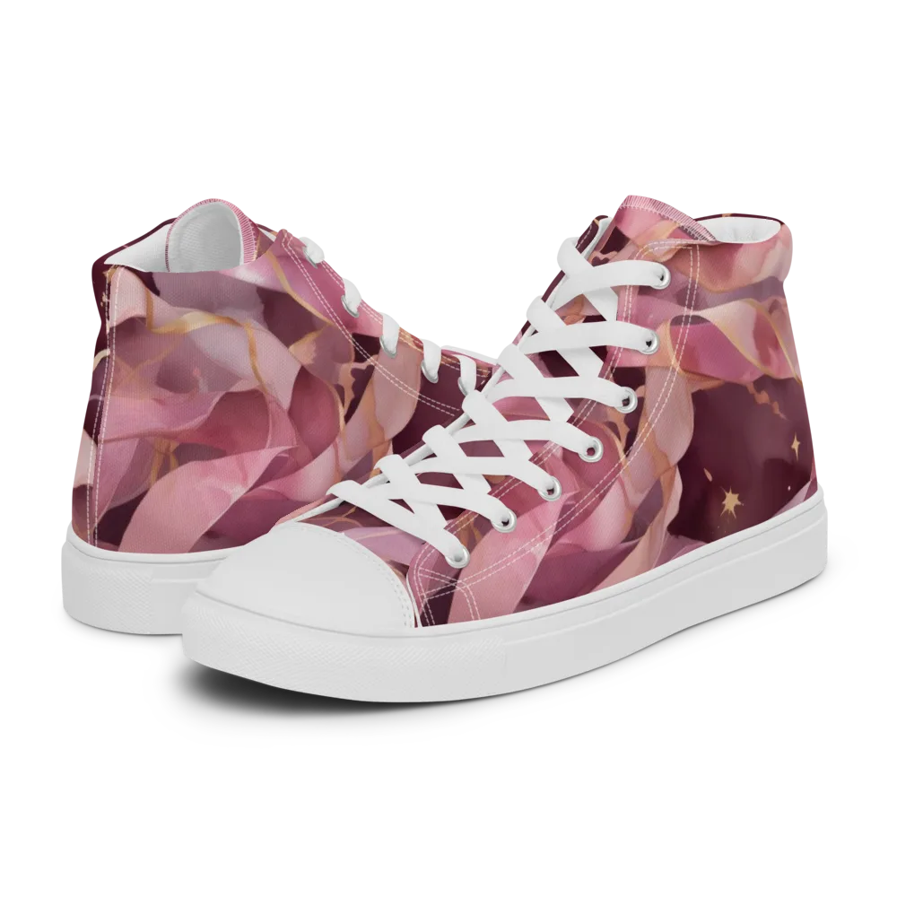 Rosewater Orbit on Men's High Top Canvas Shoes — Left