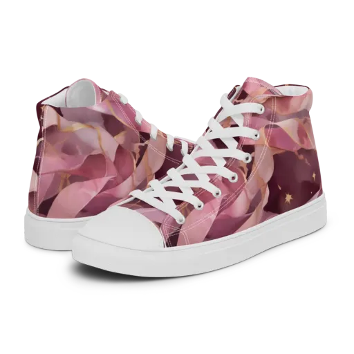 Rosewater Orbit on a Men's High Top Canvas Shoes