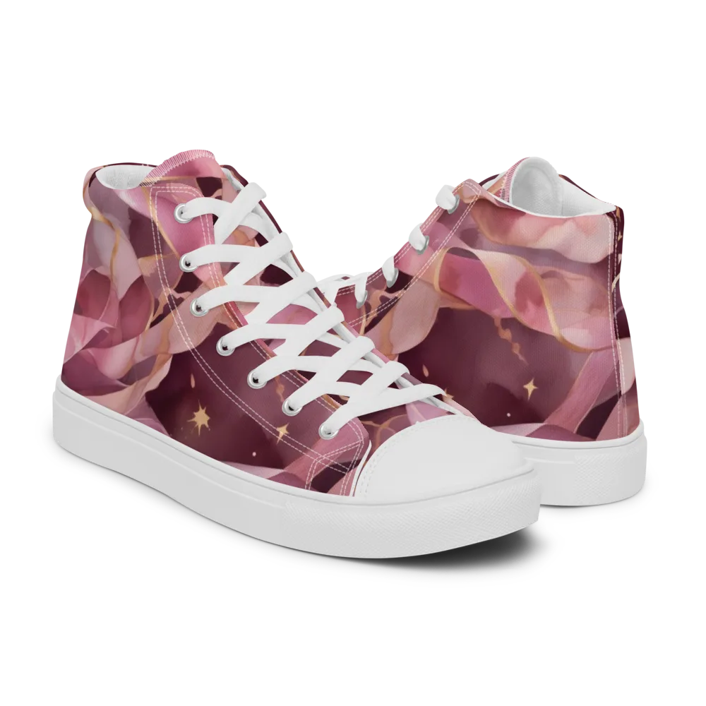 Rosewater Orbit on Men's High Top Canvas Shoes — Right