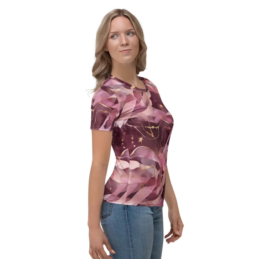 Rosewater Orbit on Women's Crew Neck T-Shirt — Right