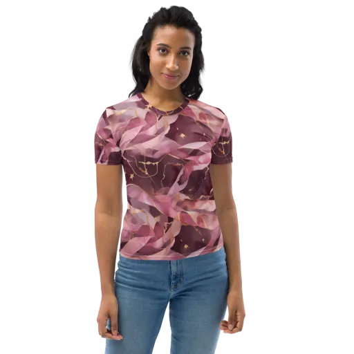 Rosewater Orbit on a Women's Crew Neck T-Shirt