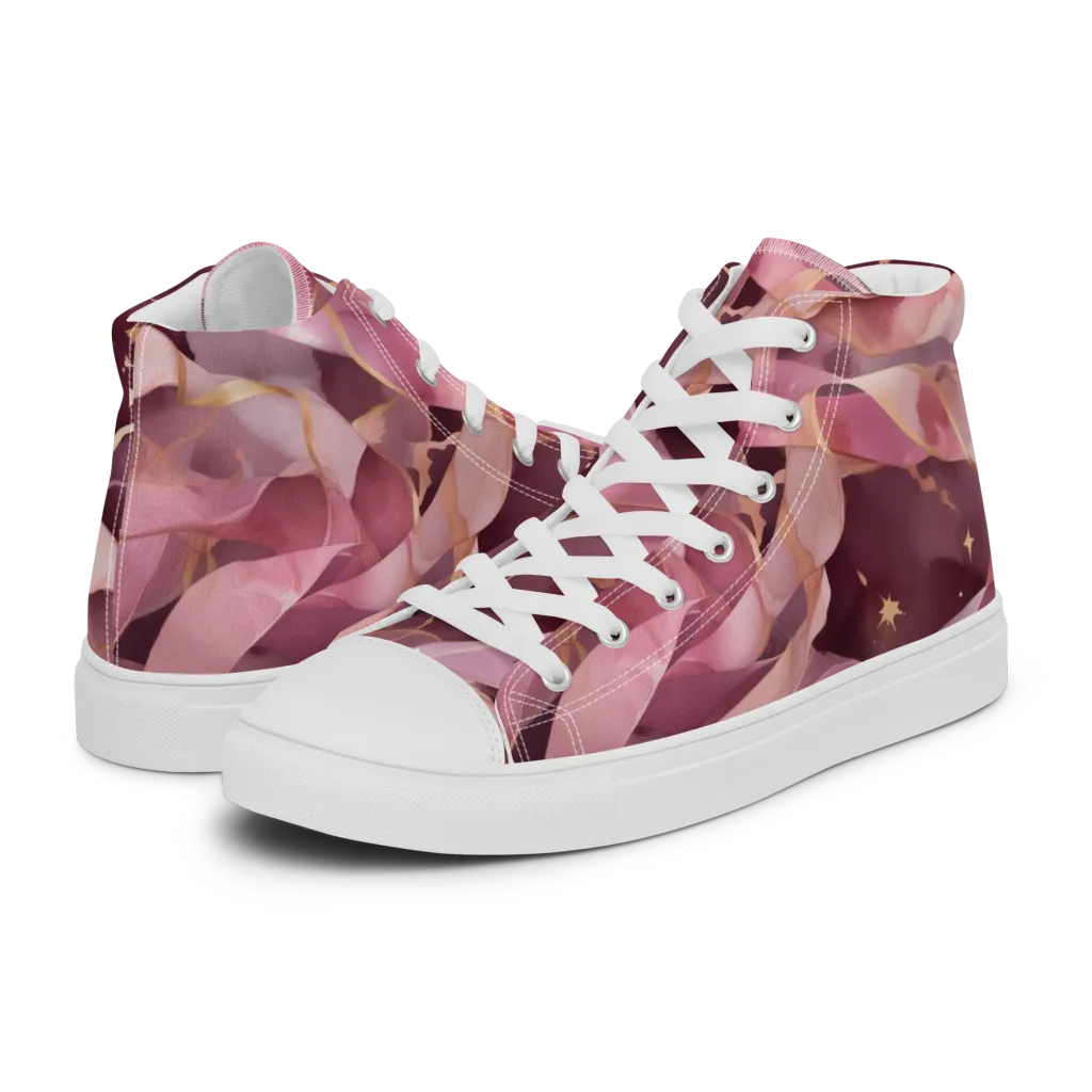 Rosewater Orbit on Women's High Top Canvas Shoes — Left