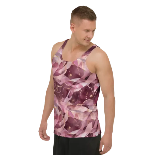 Rosewater Orbit on a Men's Tank Top