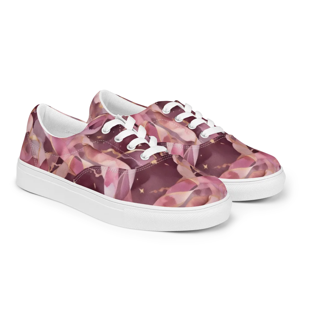Rosewater Orbit on Men's Lace-Up Canvas Shoes — Right Front