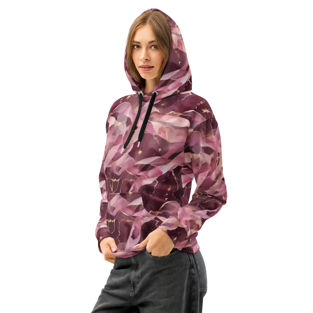 Rosewater Orbit on Cotton Hoodie — Left Front