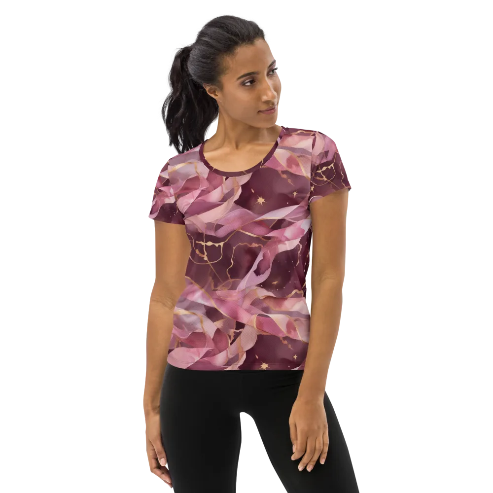 Rosewater Orbit on Women's Athletic T-Shirt — Front