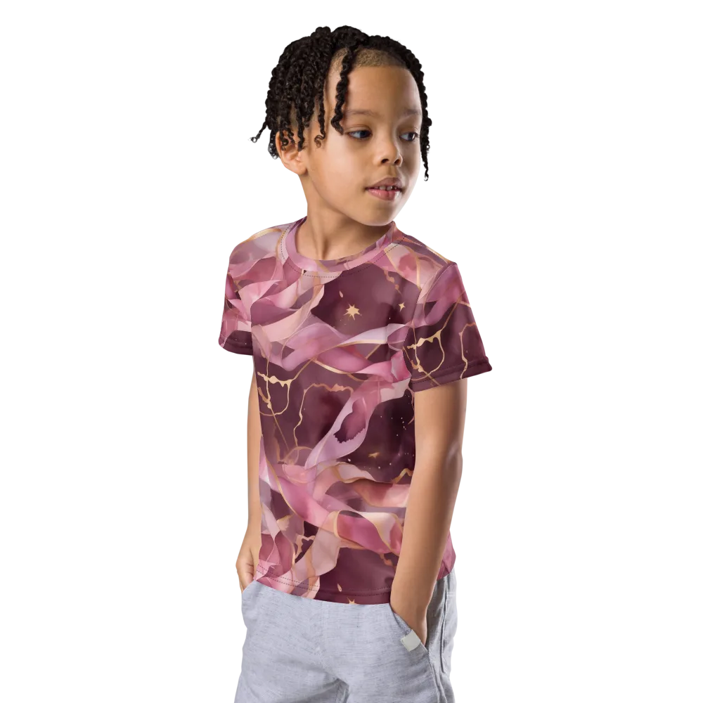 Rosewater Orbit on Kids Crew Neck T-Shirt — Left Front