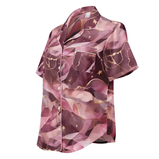 Rosewater Orbit on a Women's Short Sleeve Pajama Top