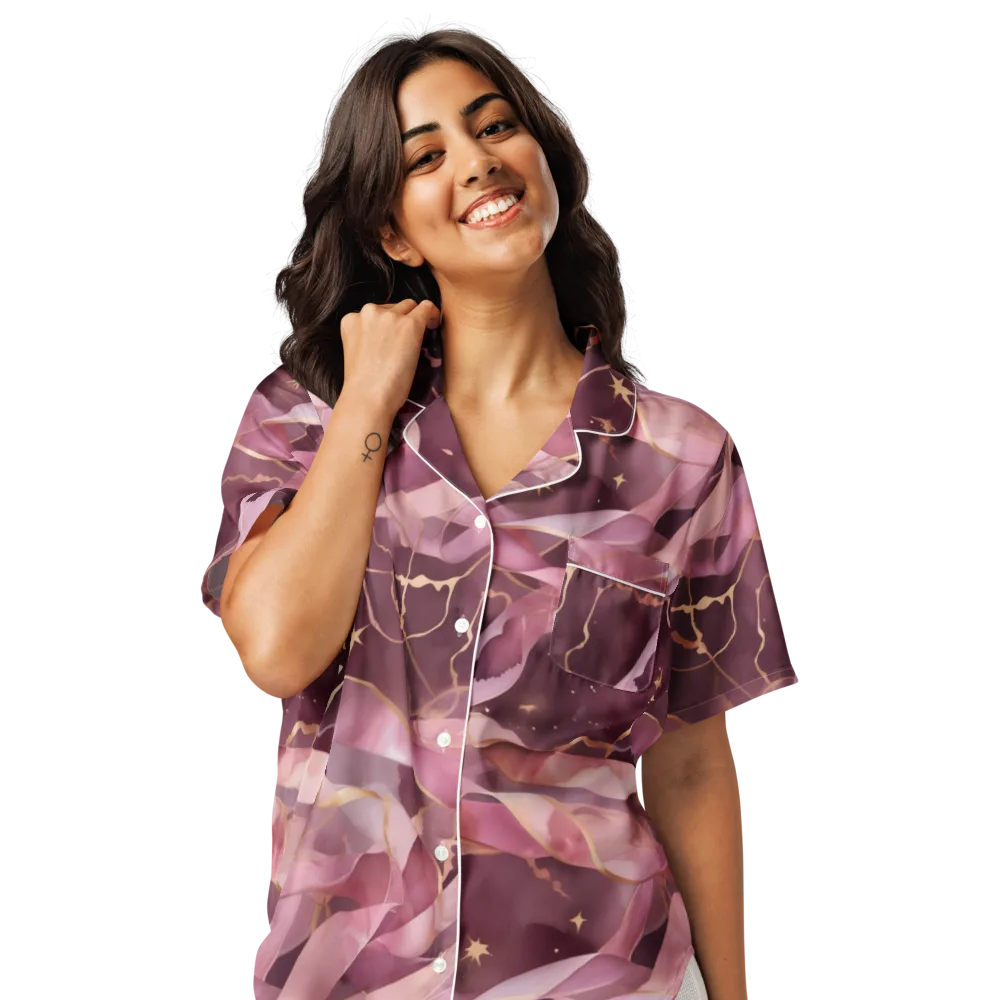 Rosewater Orbit on Women's Short Sleeve Pajama Top — Front