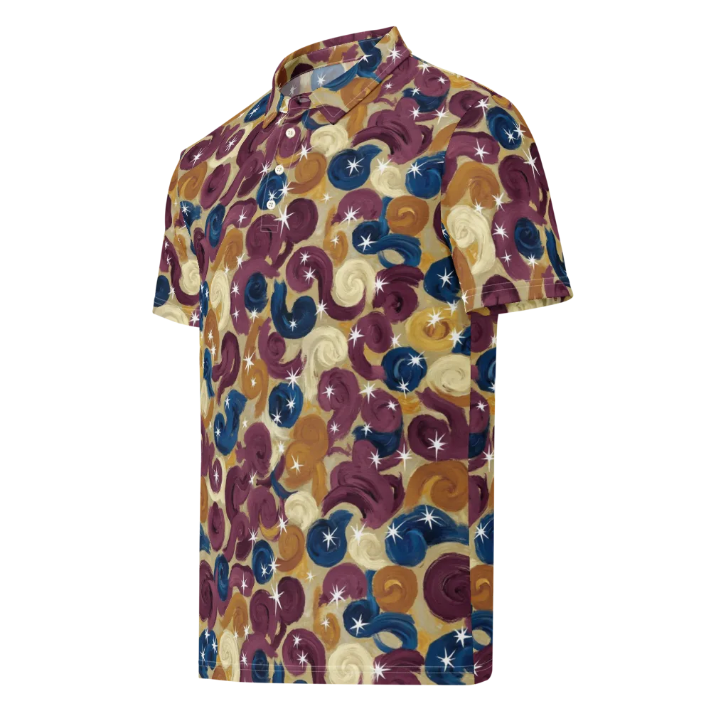Cosmic Confections on Men's Slim Fit Polo Shirt — Left Front