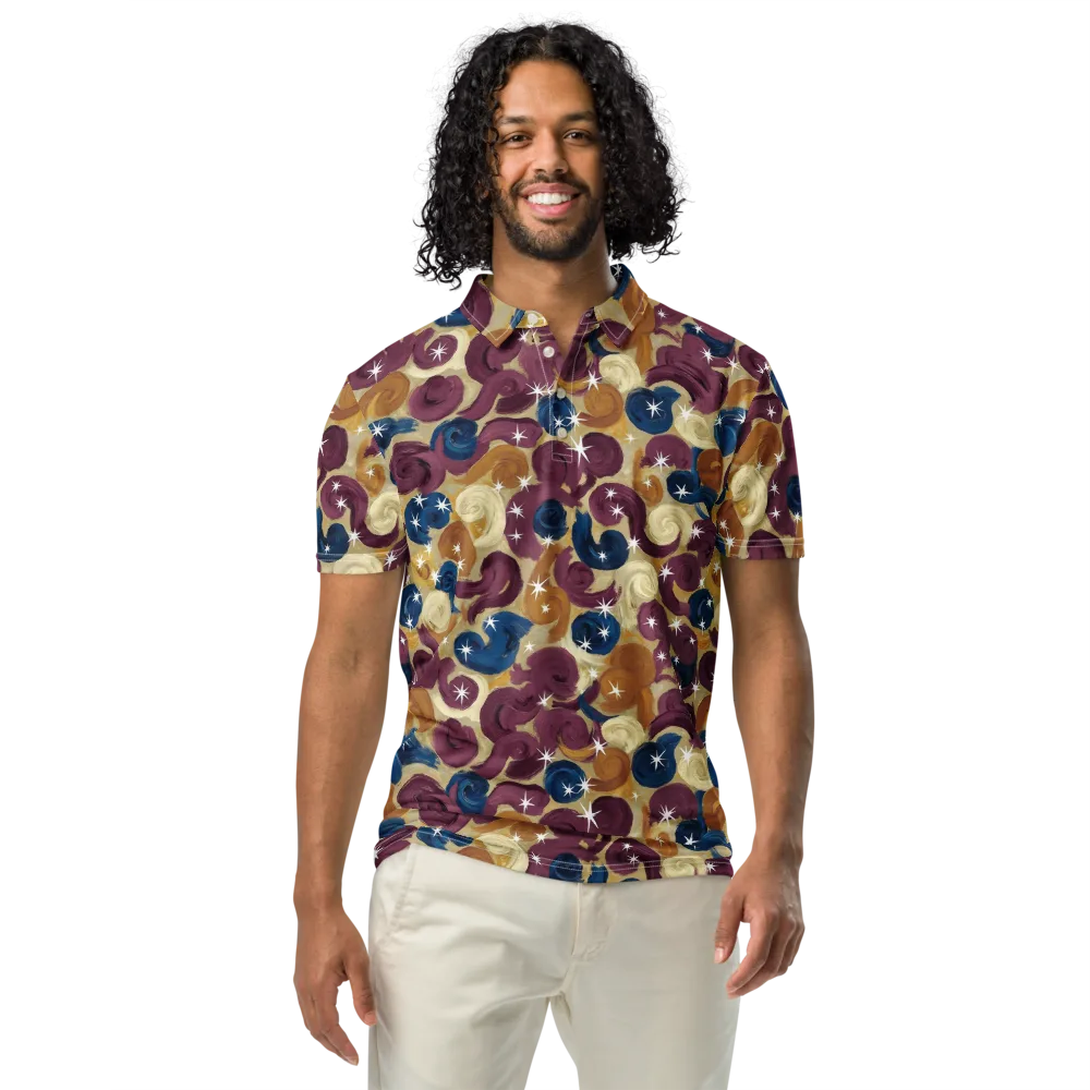 Cosmic Confections on Men's Slim Fit Polo Shirt — Front