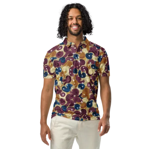 Cosmic Confections on a Men's Slim Fit Polo Shirt