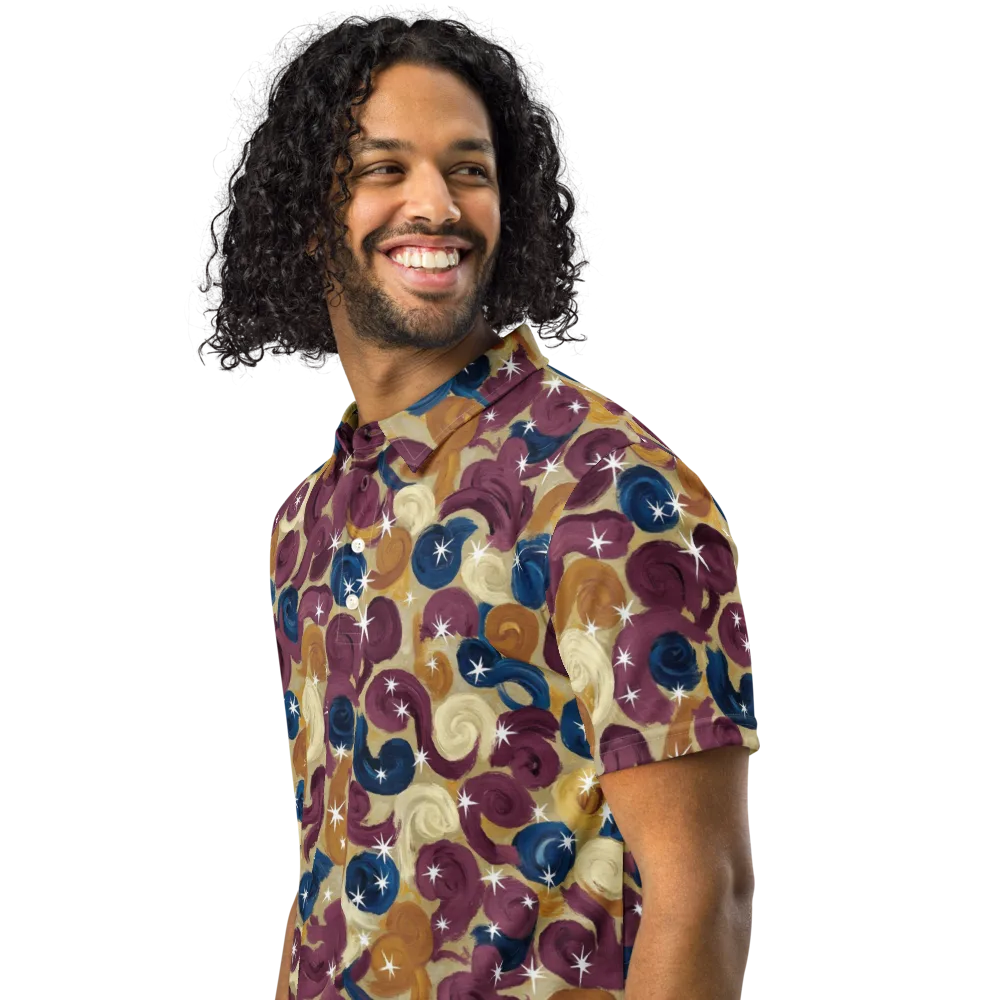 Cosmic Confections on Men's Slim Fit Polo Shirt — Left Front