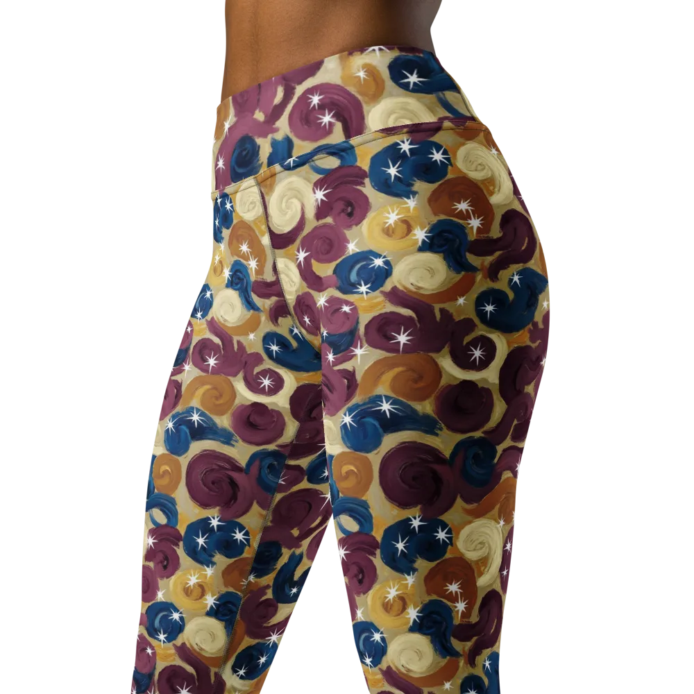 Cosmic Confections on Yoga Leggings — Left Front