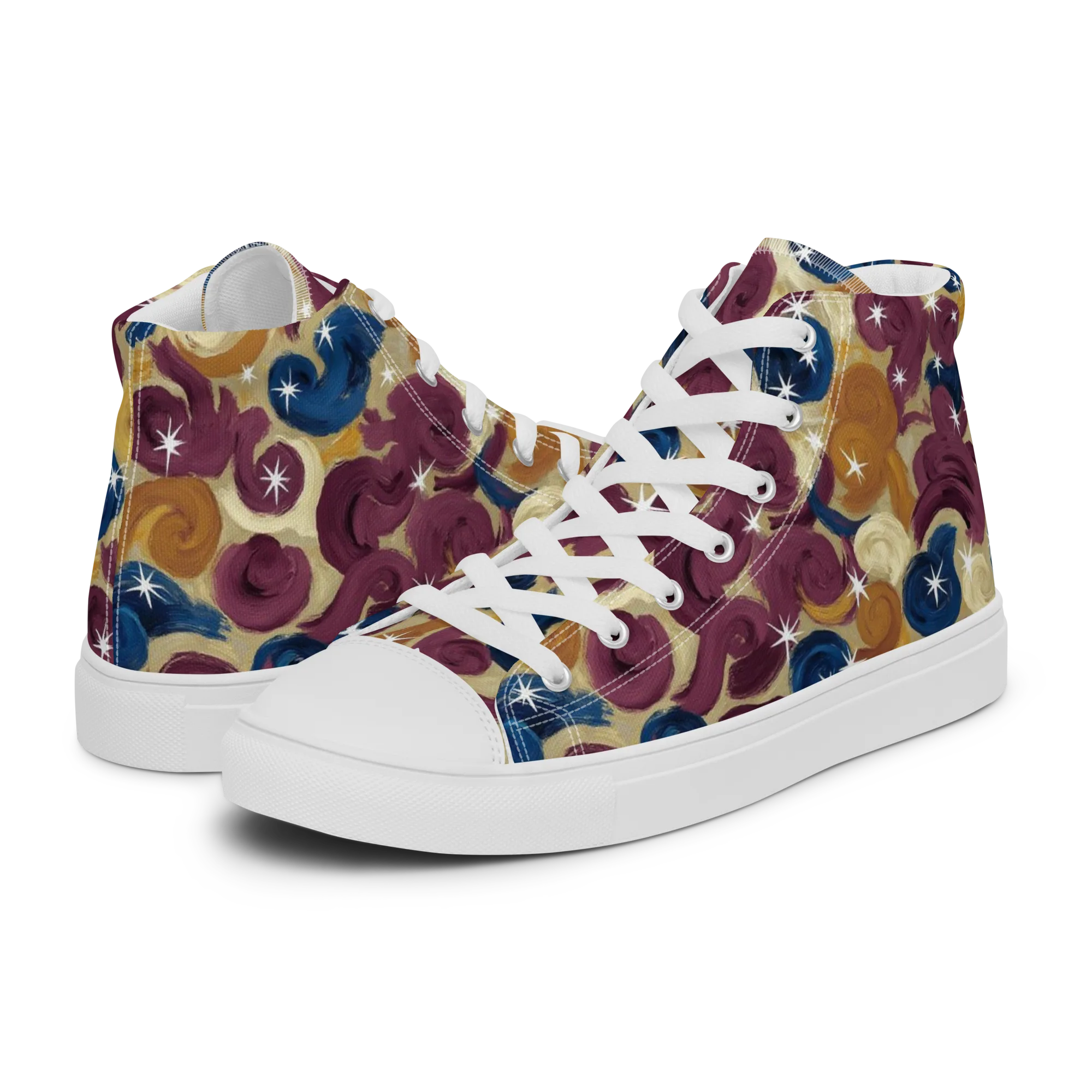 Cosmic Confections on Women's High Top Canvas Shoes — Left