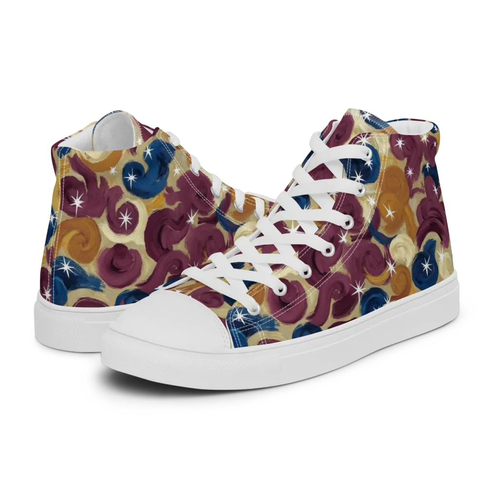 Cosmic Confections on Women's High Top Canvas Shoes — Left