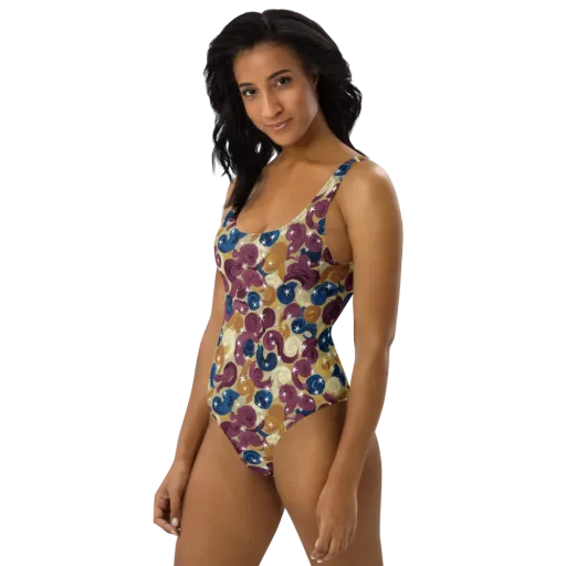 Cosmic Confections on a One-Piece Swimsuit