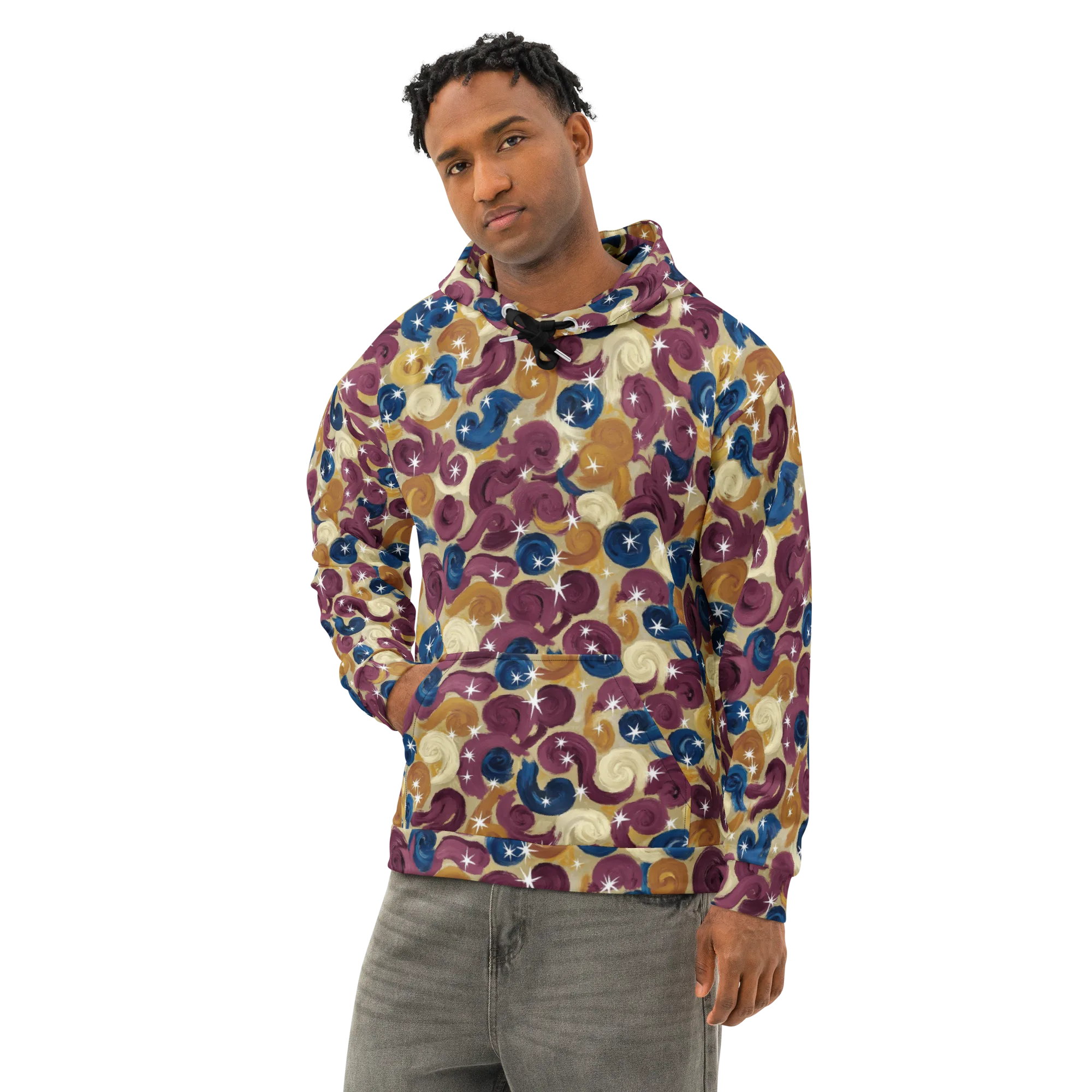 Cosmic Confections on Cotton Hoodie — Left Front