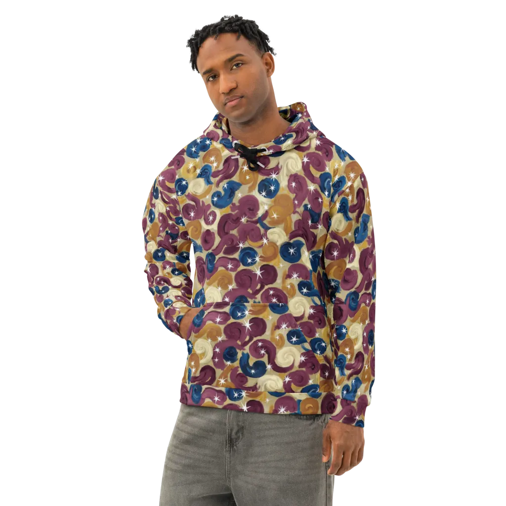 Cosmic Confections on Cotton Hoodie — Left Front