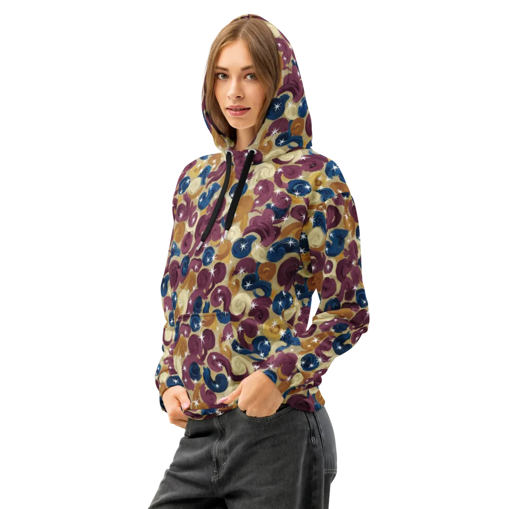 Cosmic Confections on Cotton Hoodie — Left Front