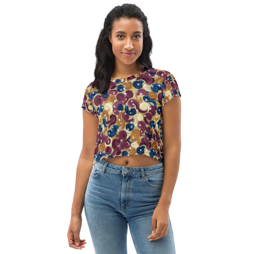 Cosmic Confections on Crop Tee — Front