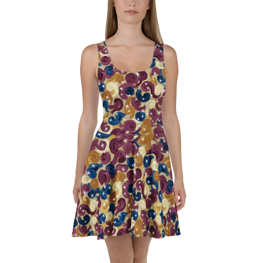 Cosmic Confections on Skater Dress — Front