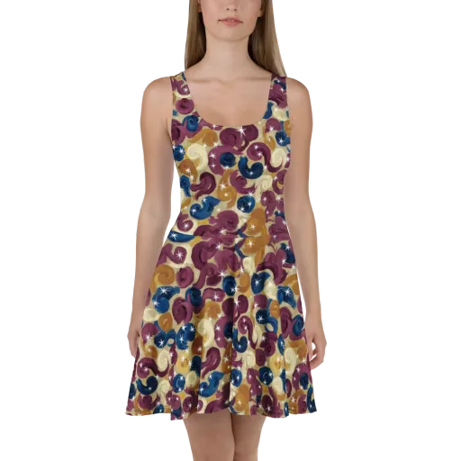 Cosmic Confections on a Skater Dress