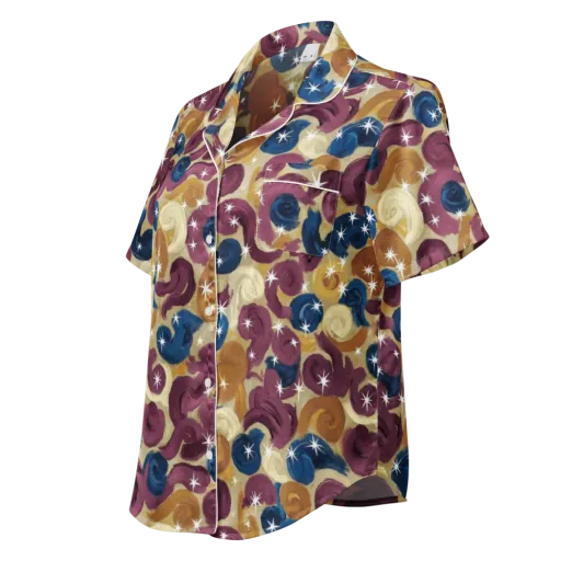 Cosmic Confections on a Women's Short Sleeve Pajama Top