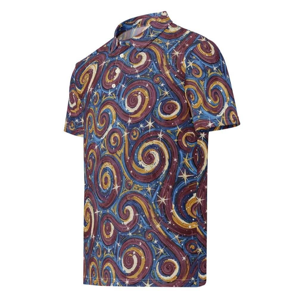 Astral Whorl on Men's Slim Fit Polo Shirt — Left Front