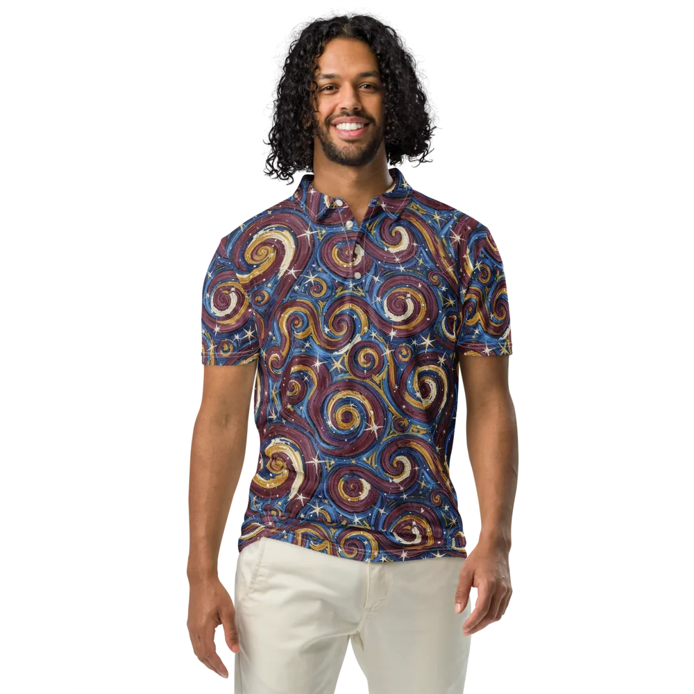 Astral Whorl on Men's Slim Fit Polo Shirt — Front