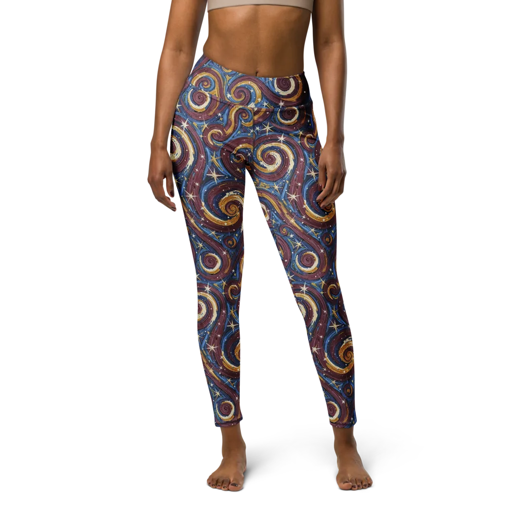 Astral Whorl on Yoga Leggings — Front