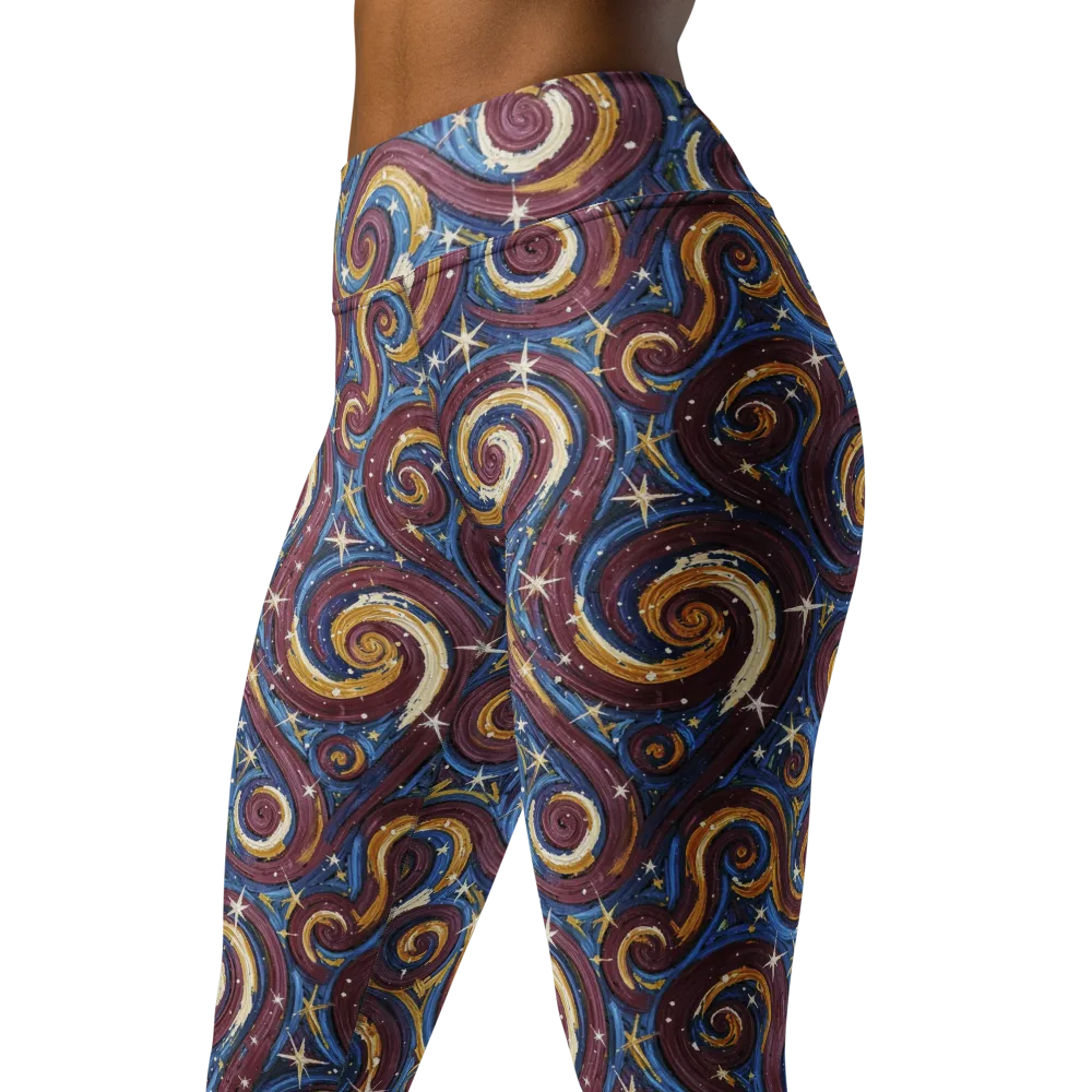 Astral Whorl on Yoga Leggings — Left Front