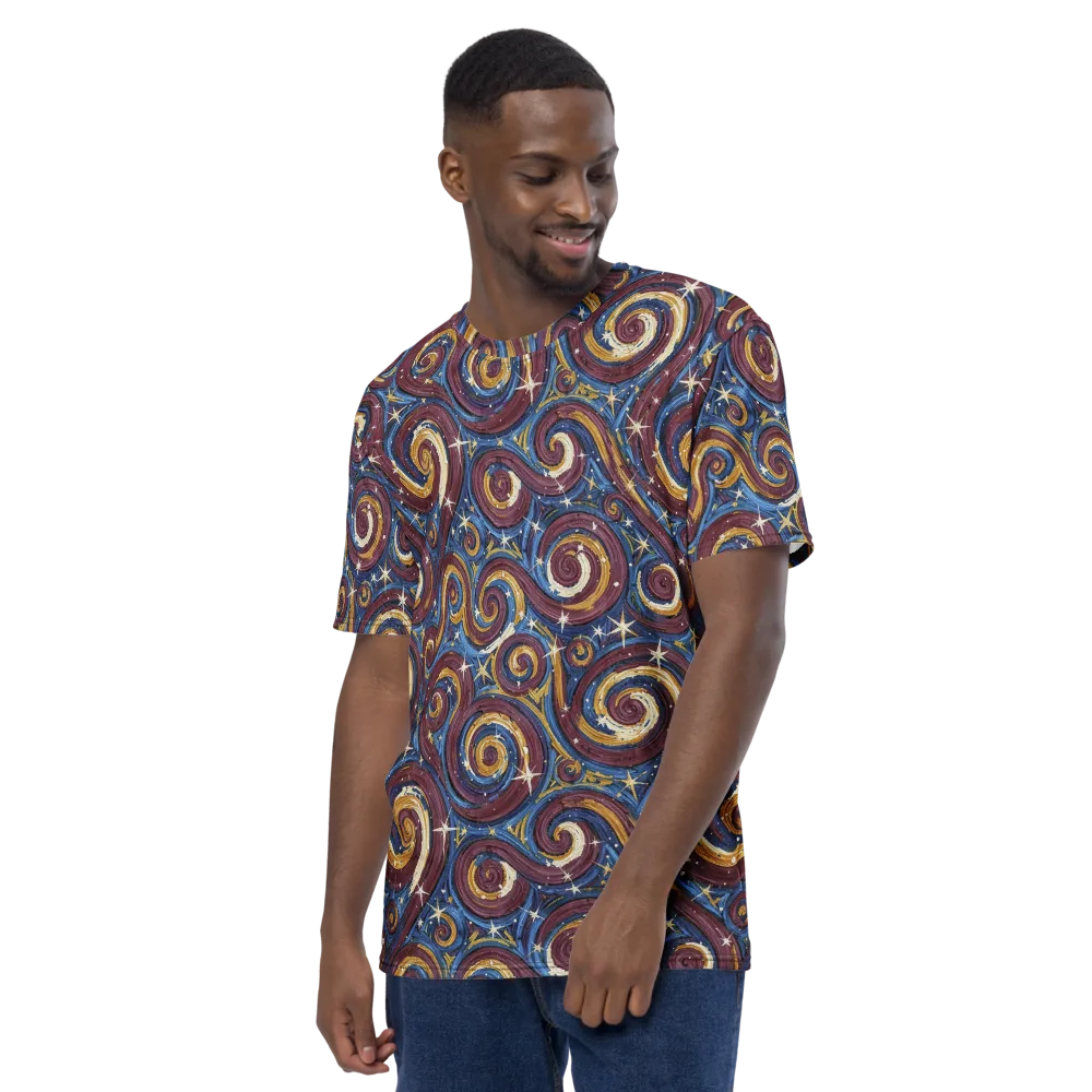 Astral Whorl on Men's Crew Neck T-Shirt — Left