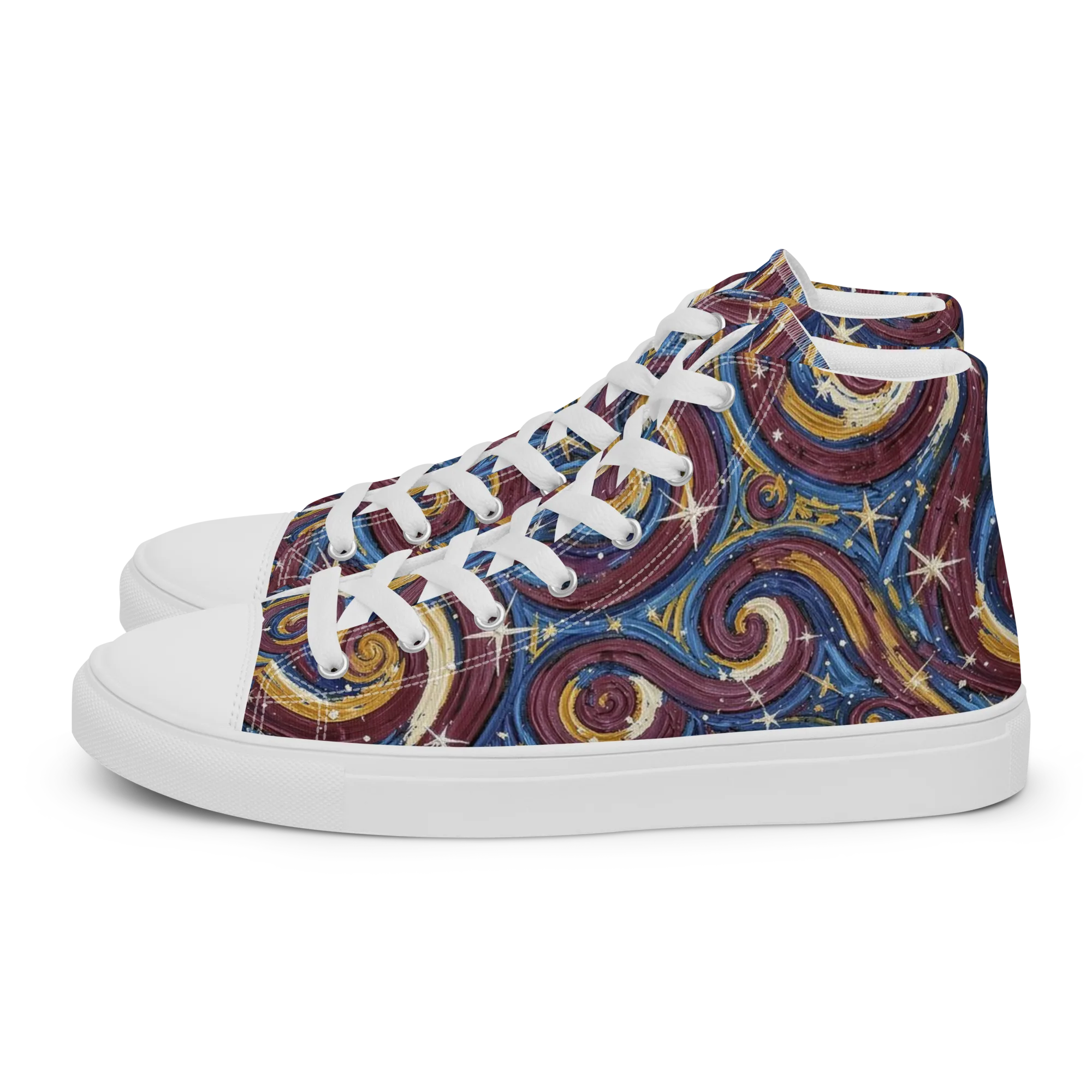 Astral Whorl on Women's High Top Canvas Shoes — Left