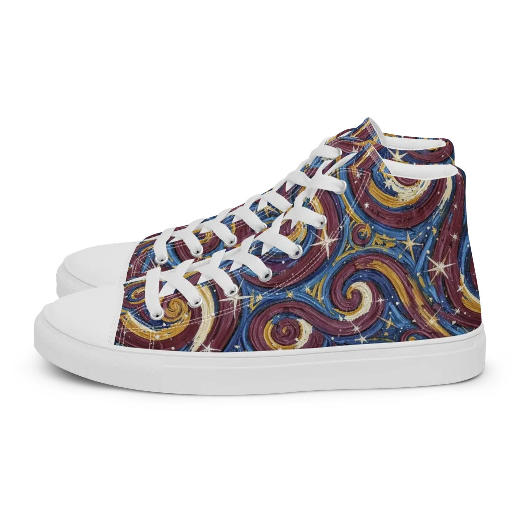 Astral Whorl on Women's High Top Canvas Shoes — Left