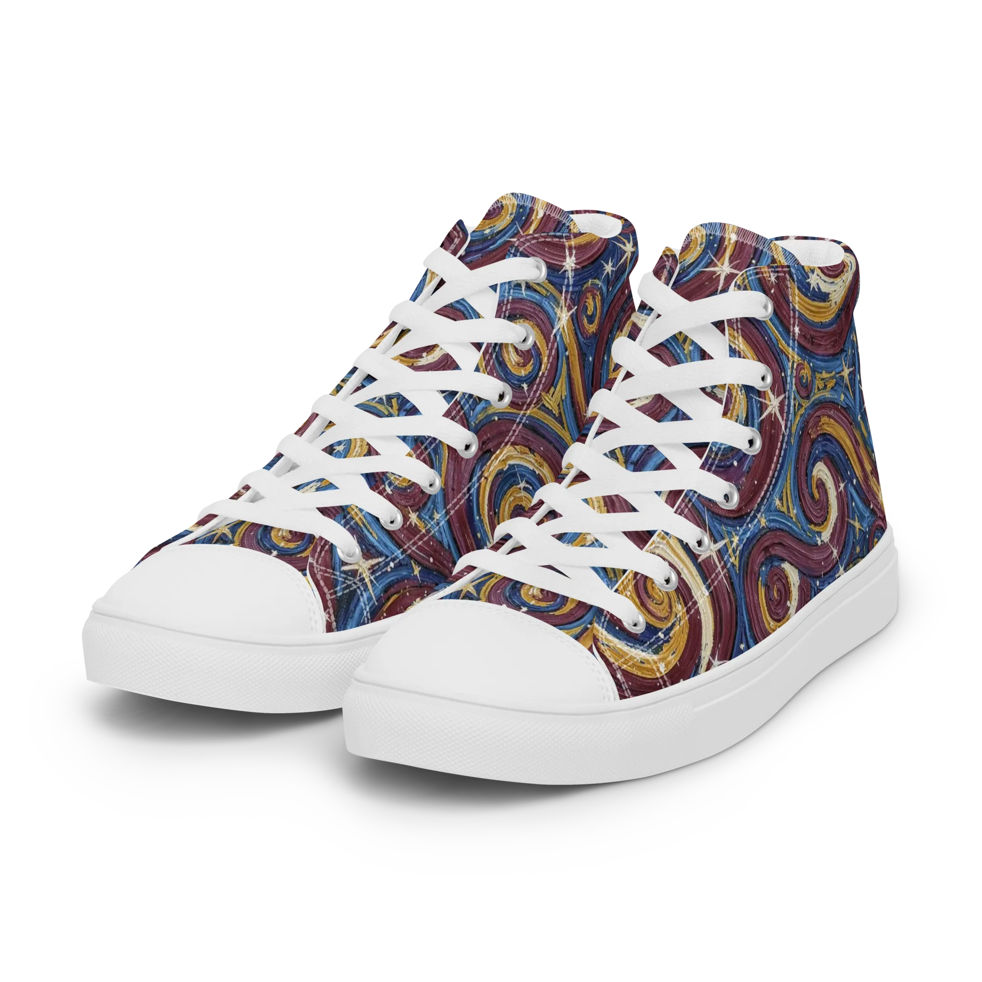 Astral Whorl on Women's High Top Canvas Shoes — Left Front