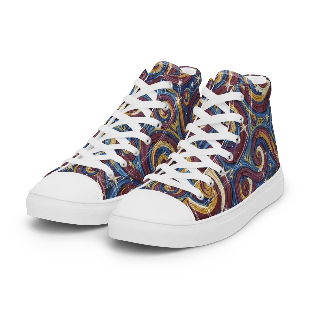 Astral Whorl on Women's High Top Canvas Shoes — Left Front