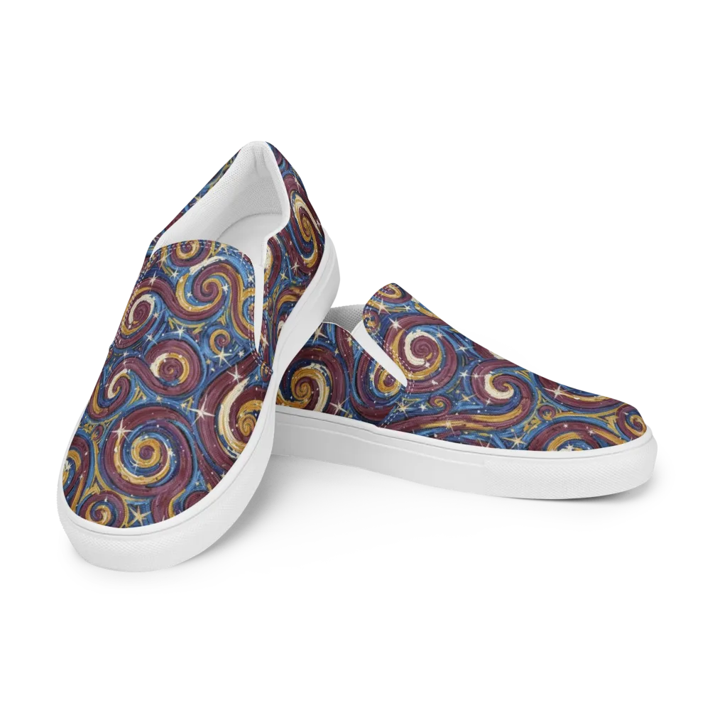 Astral Whorl on Men's Slip-On Canvas Shoes — Left Front
