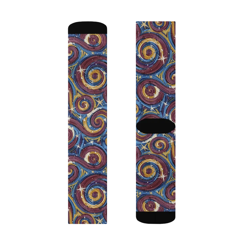 Astral Whorl on Socks — Left Sock