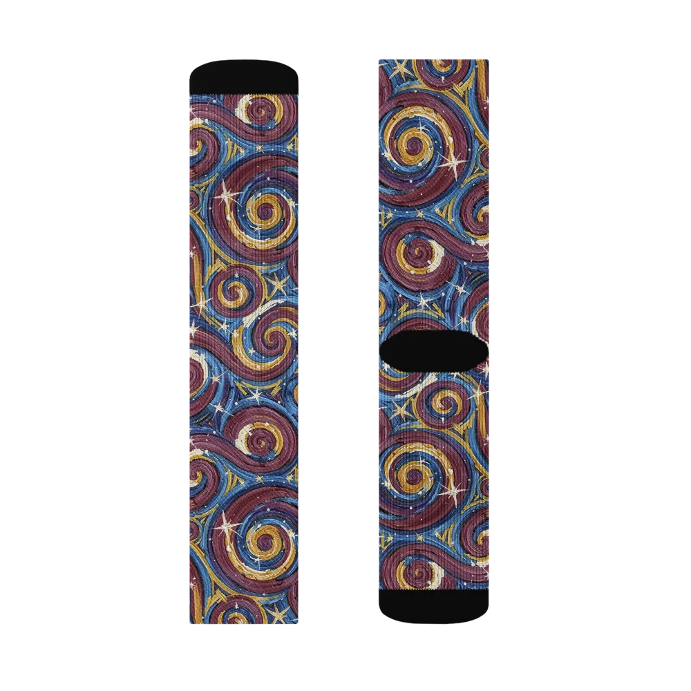 Astral Whorl on Socks — Right Sock