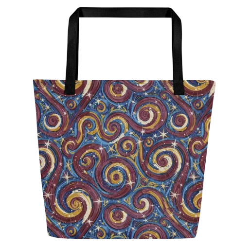 Astral Whorl on a Large Tote Bag W/ Pocket